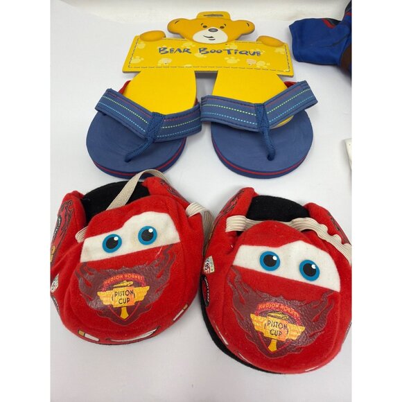 Lot of Build A Bear Clothes & Shoes Cars Slippers Captain America NFL Shirt - Picture 2 of 4